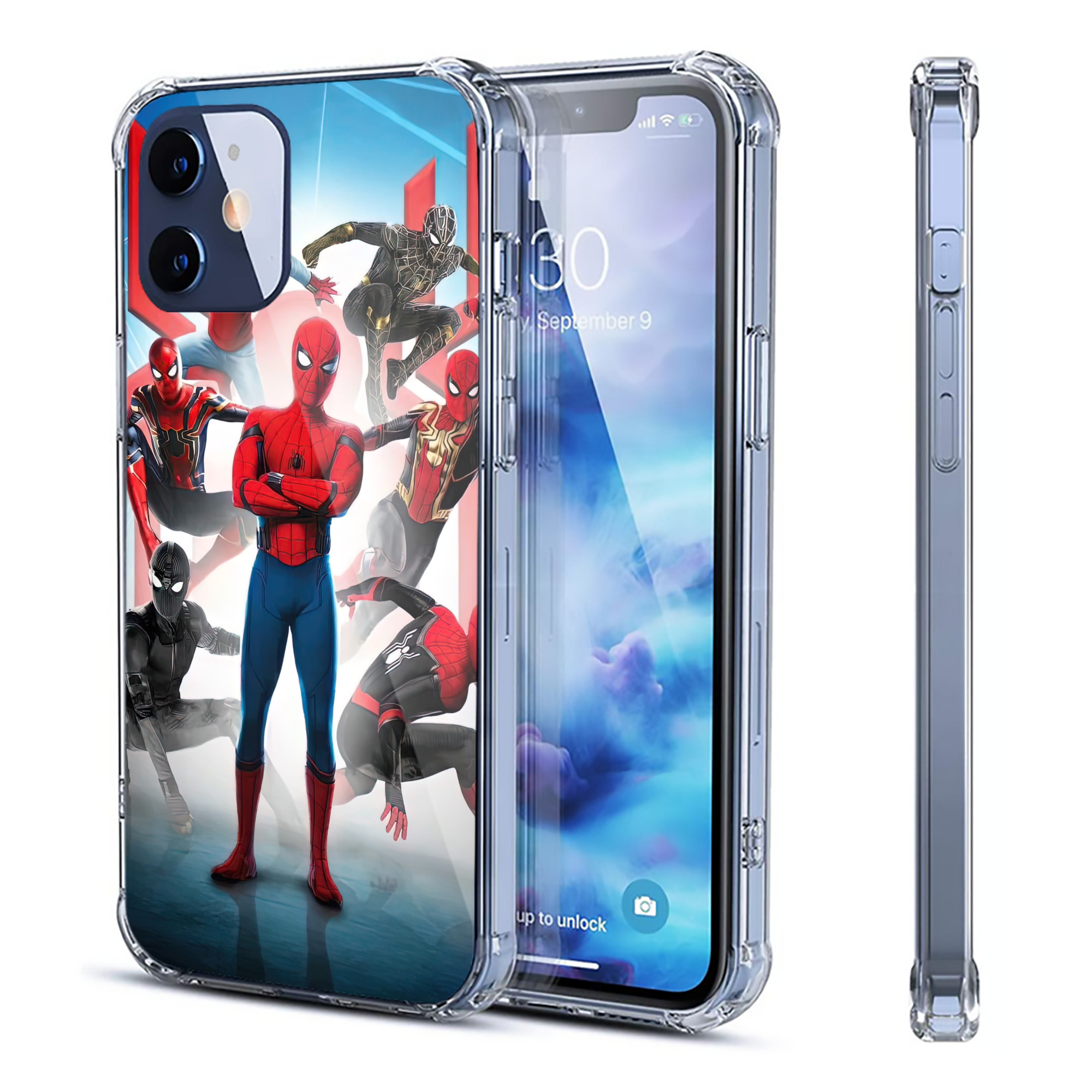 （画像用） Spider Man スパイダーマン 【iPhone 12シリーズ対応】透明スマホケース（クリアソフトケース）